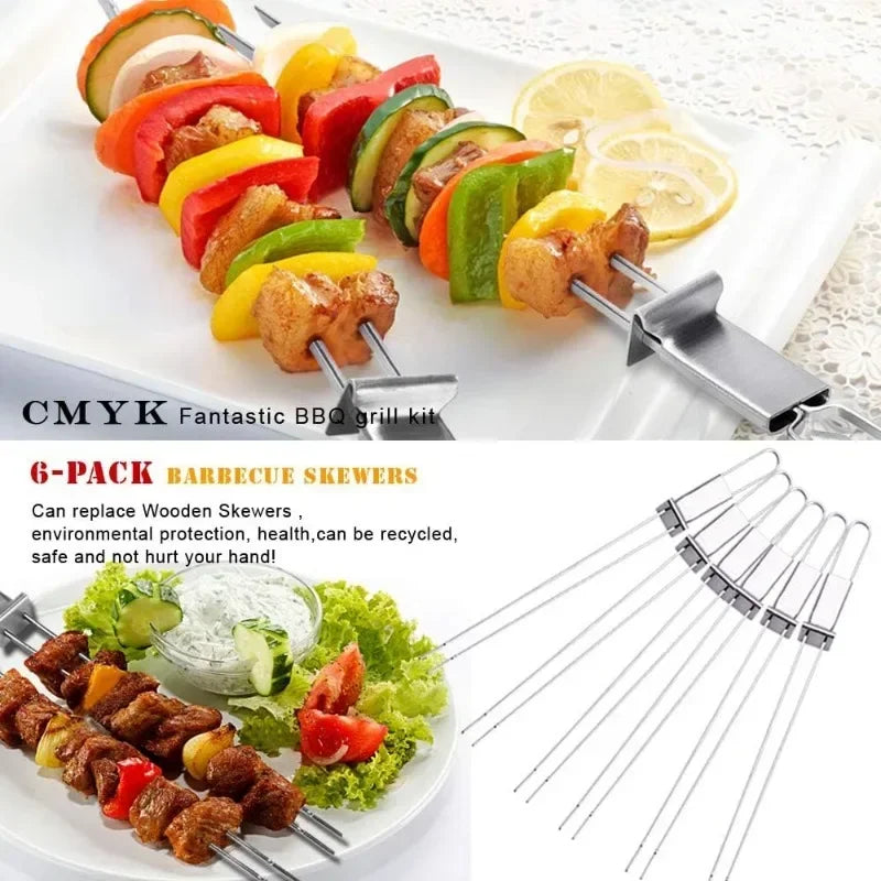 Premium Stainless Steel BBQ Skewers – Perfect for Outdoor Cooking Enthusiasts image 2