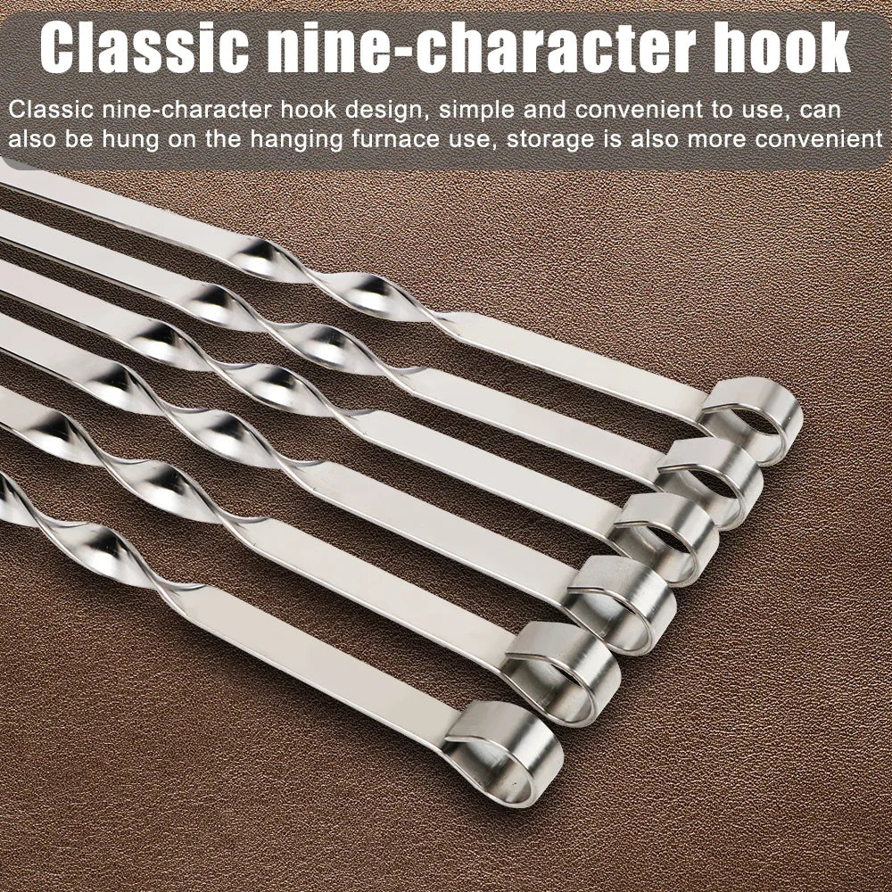 Stainless Steel Barbecue Skewer Set – Ideal for Outdoor Grilling image 4