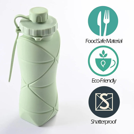 Silicone Collapsible Sports Water Bottles – Perfect for Outdoor Adventures image 1