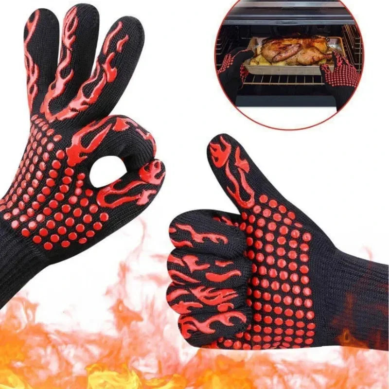 One Piece BBQ Gloves – High-Temperature Resistance Oven Mitts image 3