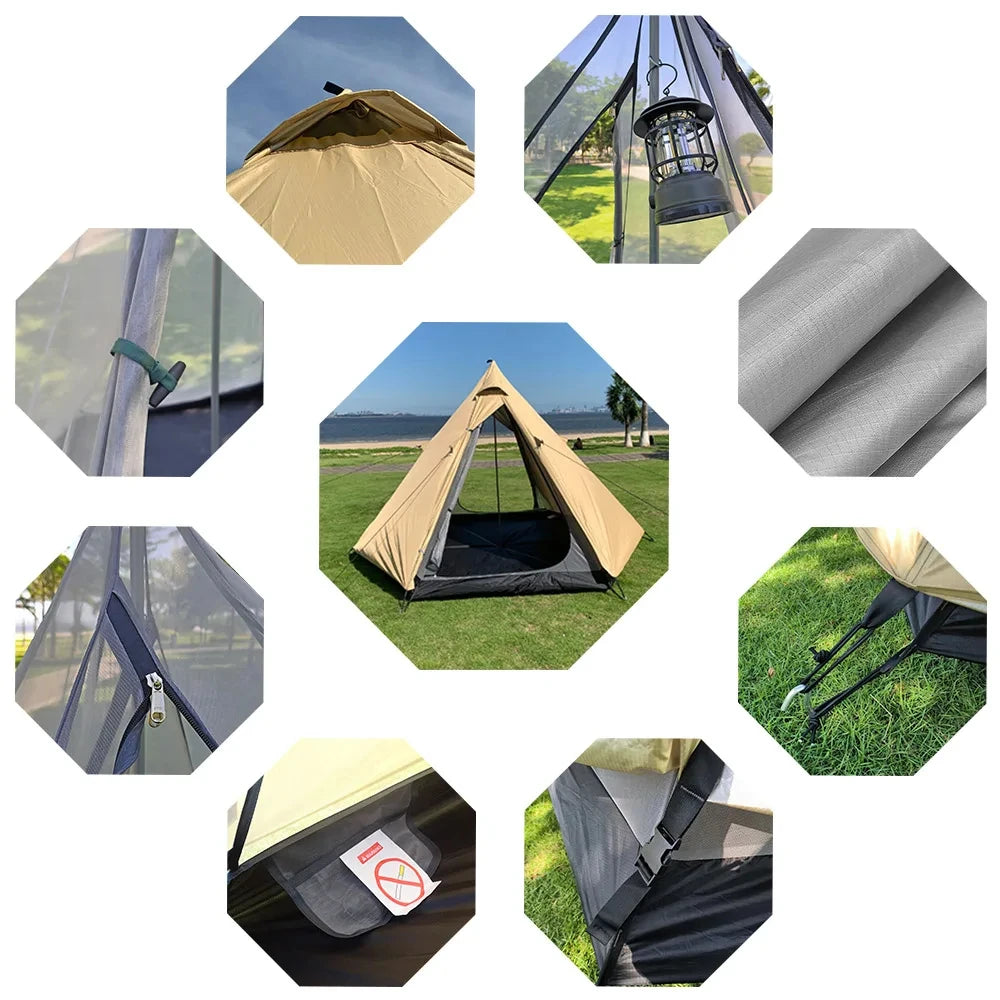 Ultralight Pyramid 4 Person Camping Tent – Spacious Teepee for Outdoor Adventures image 4
