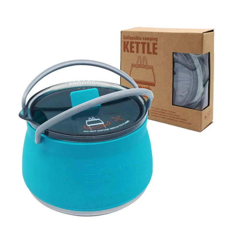 Collapsible Water Bottle Canteen – Perfect for Biking, Hiking &amp; Travel - Blue image