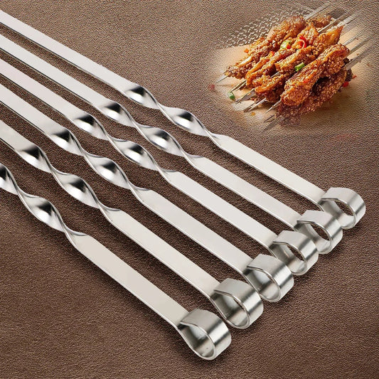 Stainless Steel Barbecue Skewer Set – Ideal for Outdoor Grilling image 0