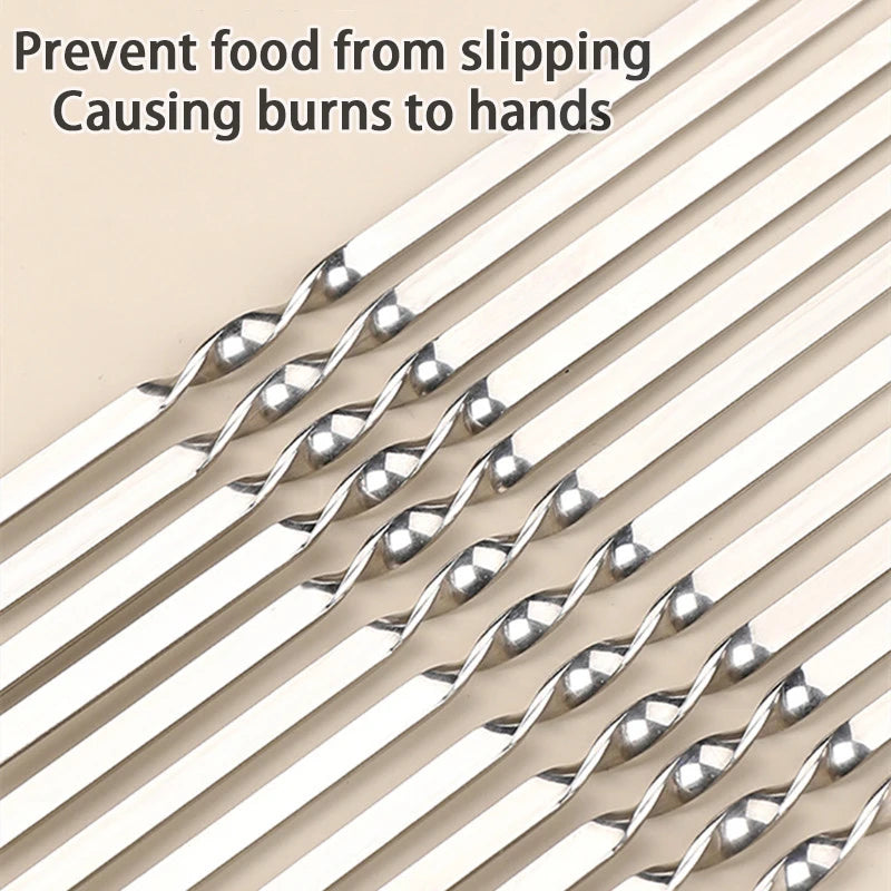 Durable and Reusable Stainless Steel BBQ Skewers for Outdoor Cooking image 2