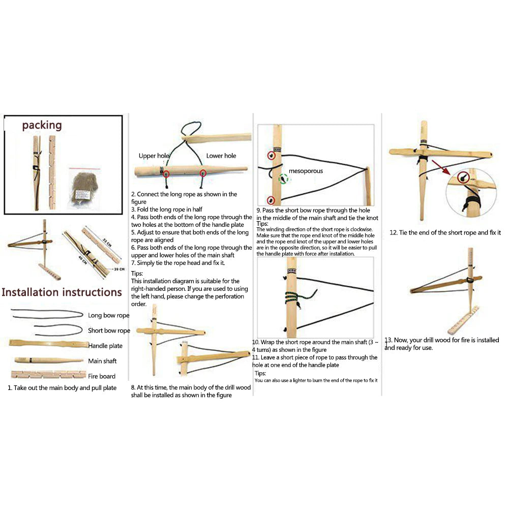 Bow Drill Fire Starter Kit – Essential Outdoor Survival Tool image 3