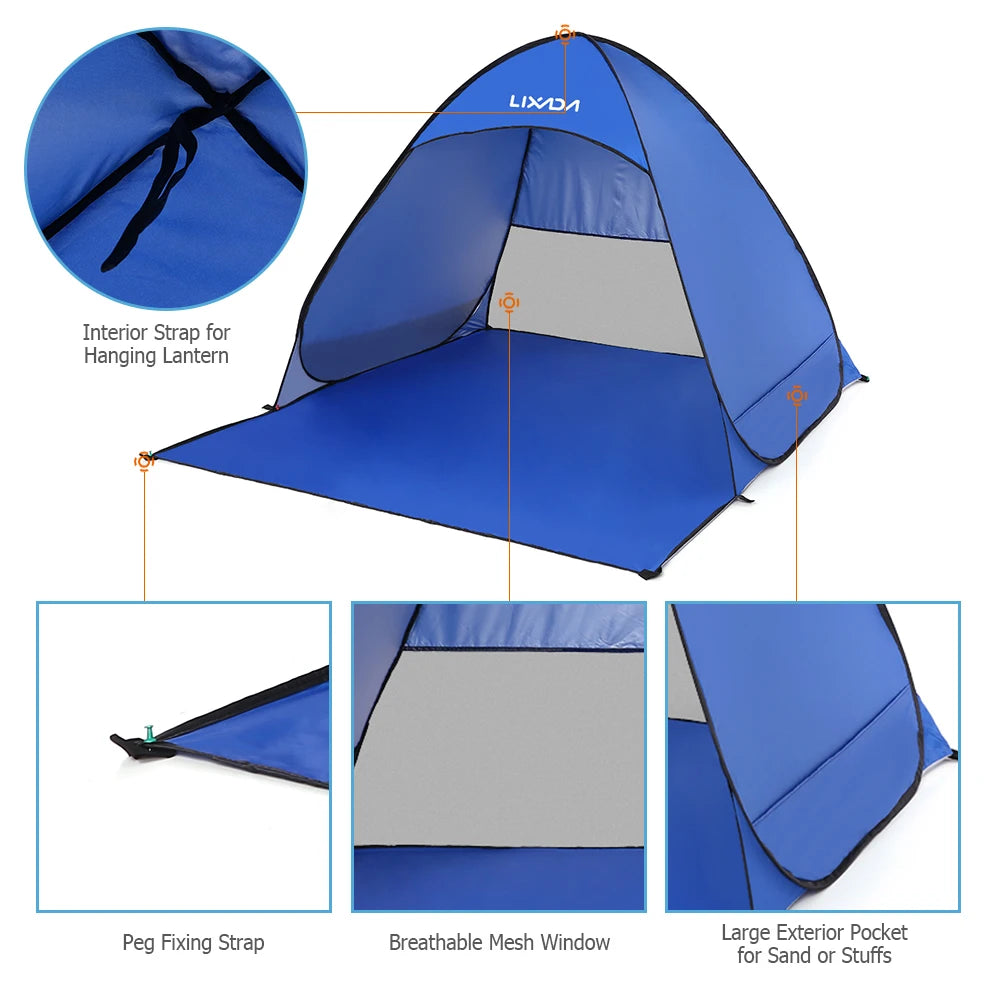 Lixada Automatic Pop Up Beach Tent – Lightweight UV Protection Shelter image 3
