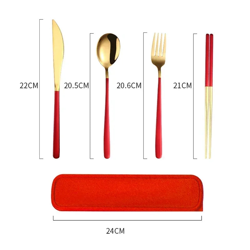 Portable Cutlery Set – 304 Stainless Steel Travel Tableware with Case image 1