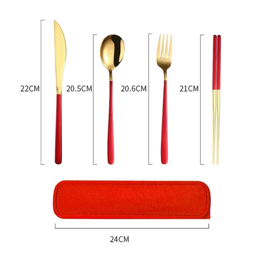 Portable Cutlery Set – 304 Stainless Steel Travel Tableware with Case image 1
