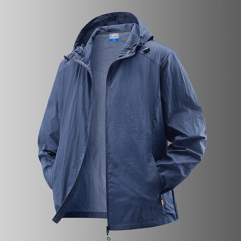Summer Waterproof Hiking Jackets for Men – Versatile Outdoor Gear - Dark Blue, M 155CM 50-57Kg image