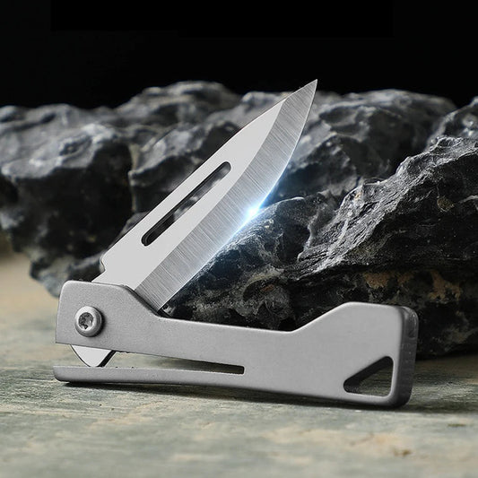 EDC Titanium Folding Knife – Mini Keychain Pocket Knife for Everyday Use image 1
