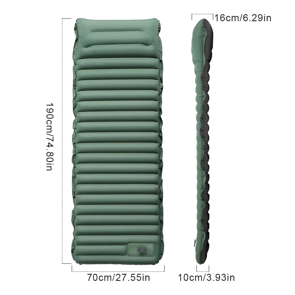 10cm Self-Inflating Sleeping Mat with Foot Pump &amp; Pillow – Ultralight Camping Essential image 5