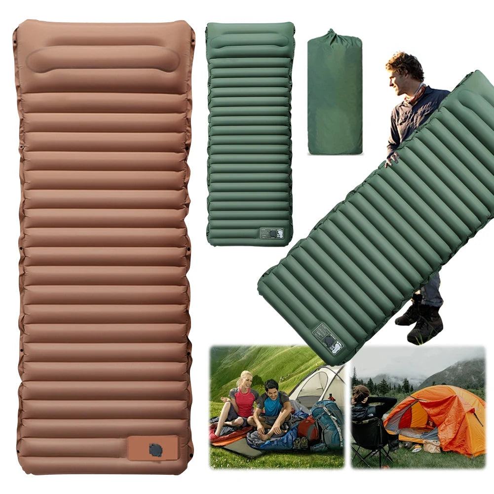 10cm Self-Inflating Sleeping Mat with Foot Pump &amp; Pillow – Ultralight Camping Essential image 3