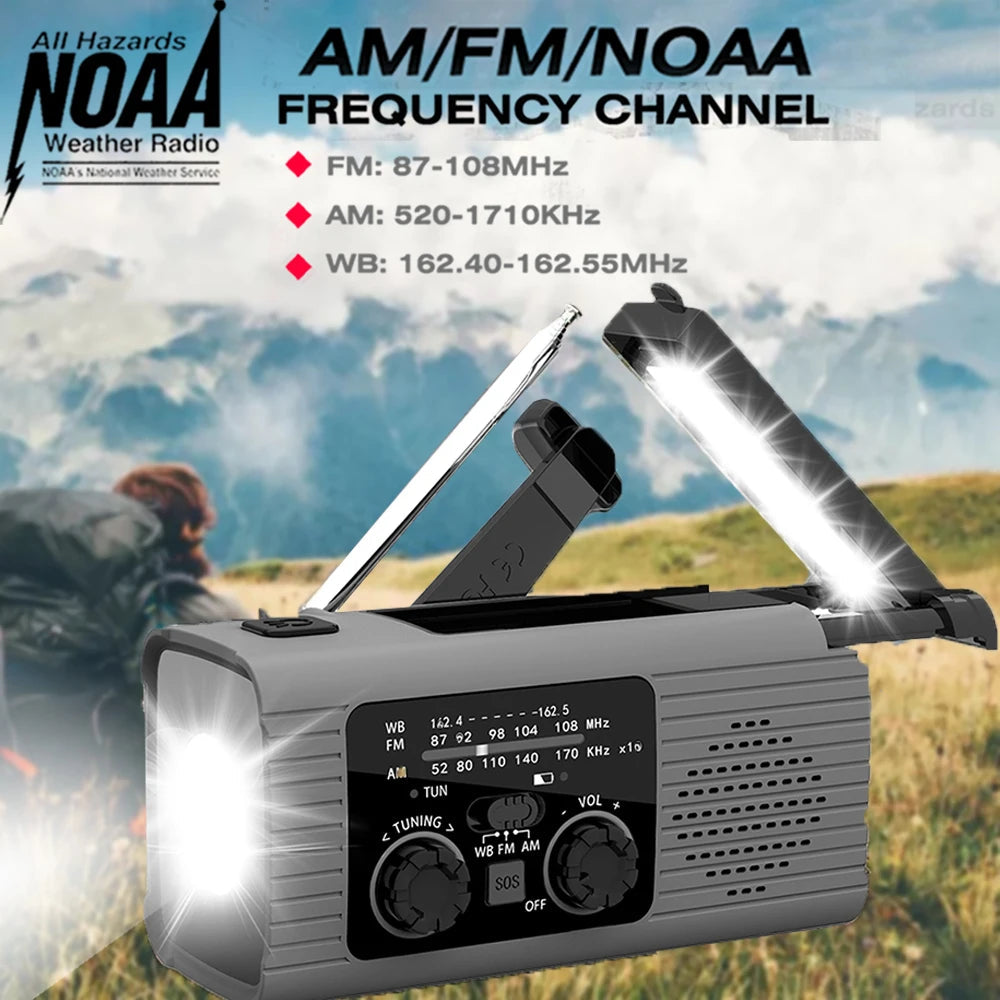 Solar Rechargeable Radio with LED Light – Perfect for Outdoor Adventures image 0