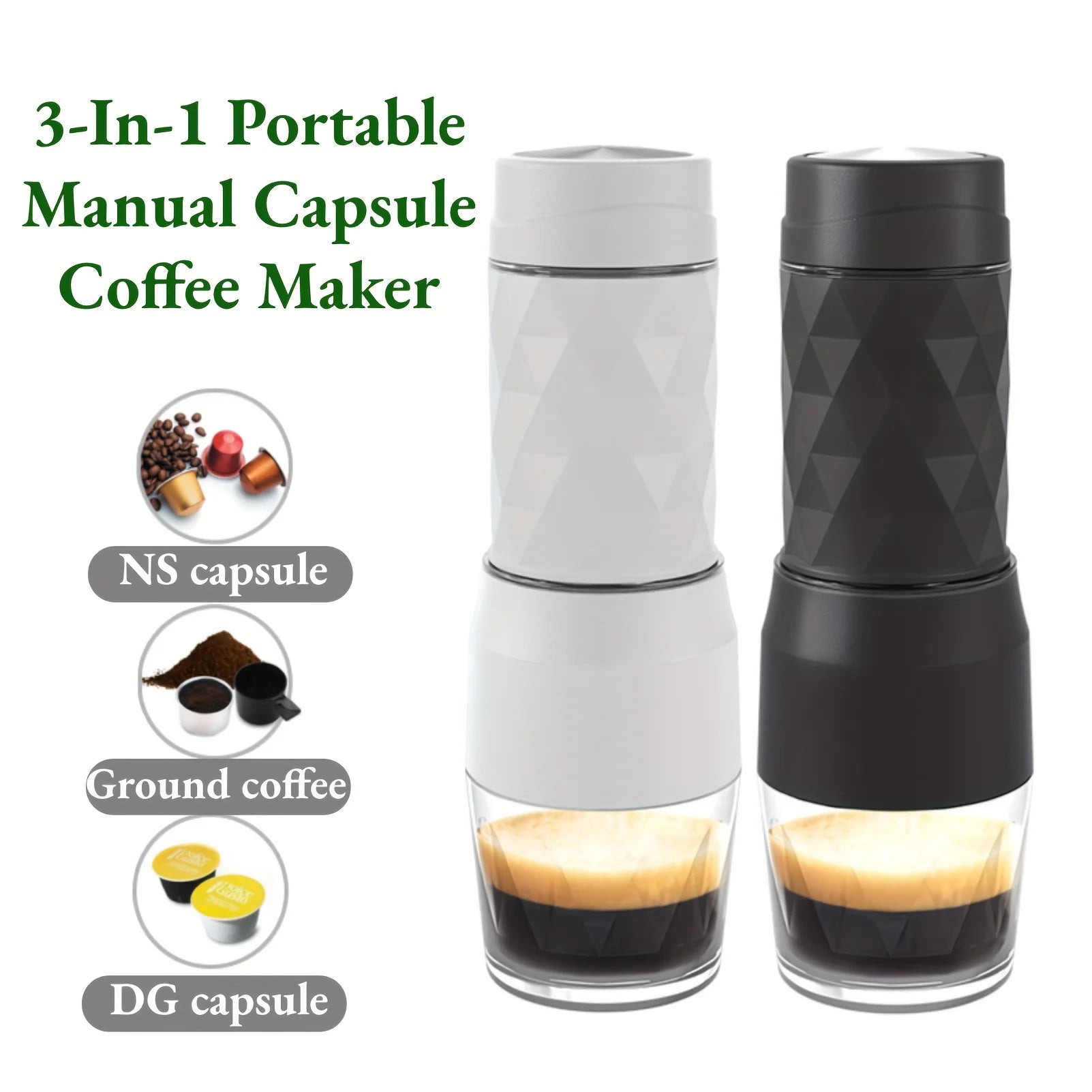 3 In1 Portable Coffee Machine: Espresso, Hot &amp; Cold Brew Anywhere! image 3