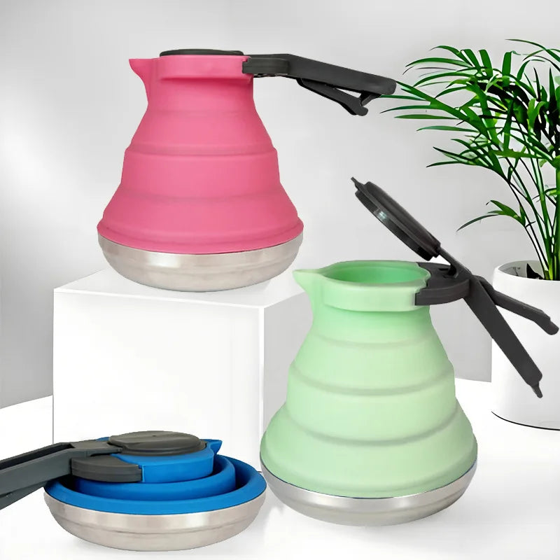 Easy Carry Silicone Folding Kettle with Steel Bottom – 1.5L Capacity image 0