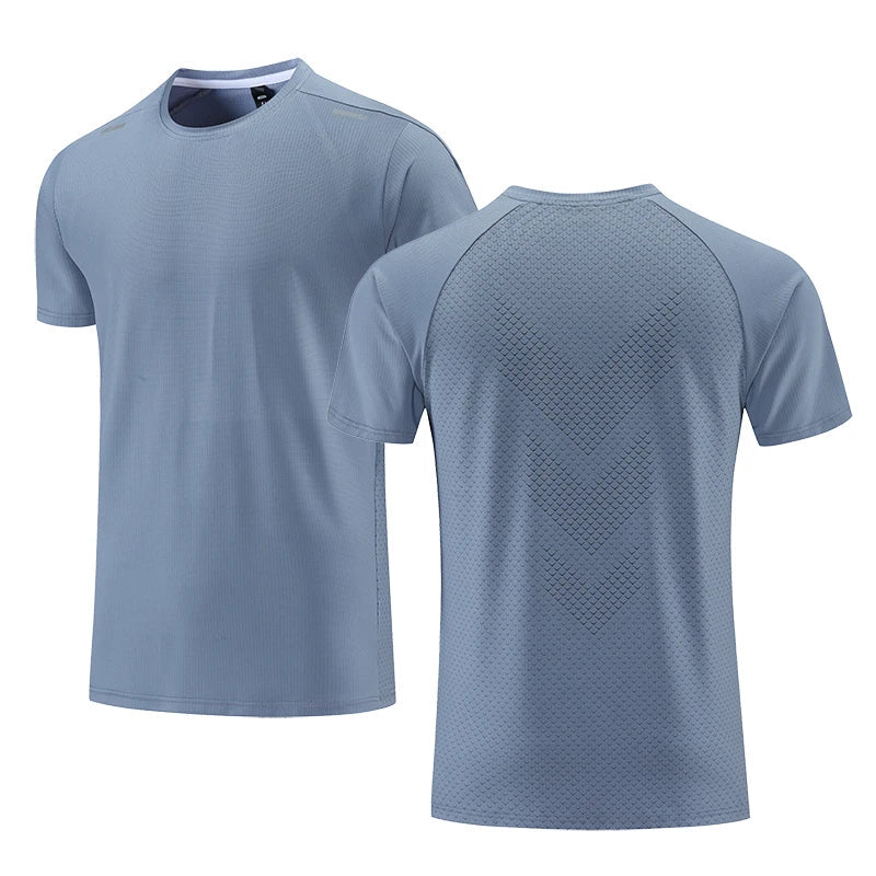 Quick Dry Men's Running T-Shirt – Perfect for Fitness and Casual Sportswear - blue R7, L (165-170cm) image