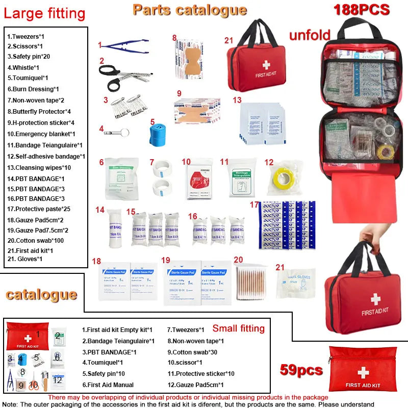 Comprehensive First Aid Kit – 188 Pieces for Every Situation image 0