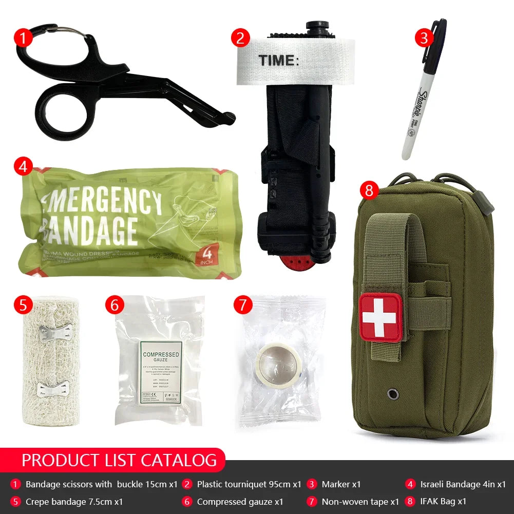 Portable Medium Bag First Aid Pouch – Essential Survival Kit for Emergencies - Green image