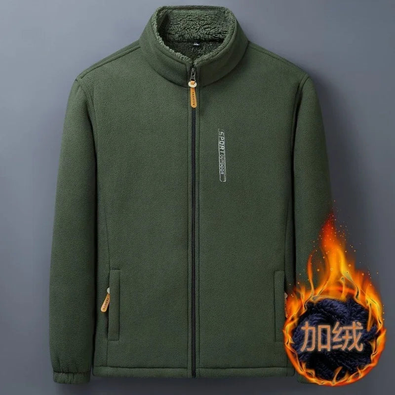 Winter Men Outdoor Fleece Jacket – Cold-Proof &amp; Windproof Casual Coat image 3