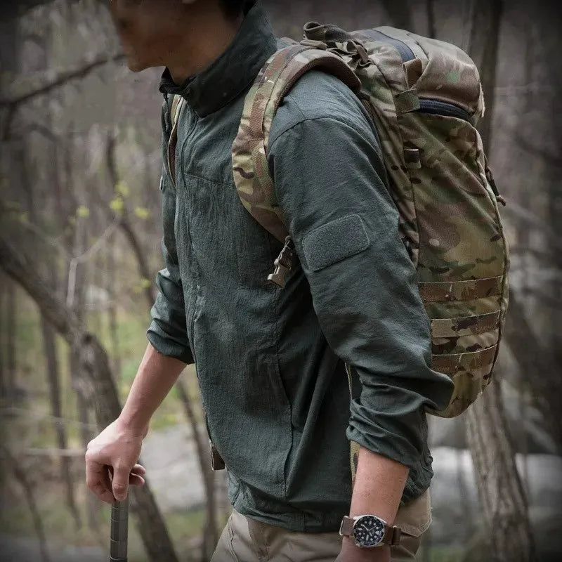 Military Quick Dry Tactical Jacket – Ultra Light Waterproof Outerwear - Army green, L image