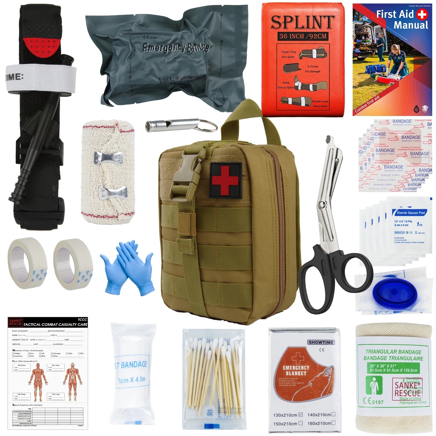 First Aid Kit Outdoor Survival Gear – Essential for Emergency Preparedness - Kahki IFAK-D image