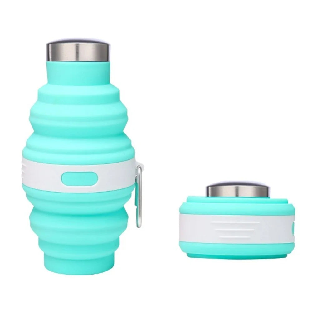Reusable Collapsible Water Bottles – Silicone Hiking Cups with Carabiner image 7