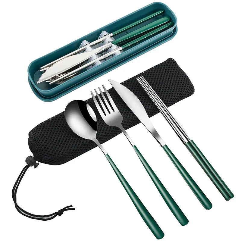 Portable Cutlery Set – 304 Stainless Steel Travel Tableware with Case image 0