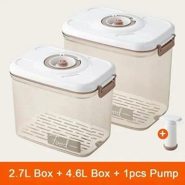 Food Vacuum Storage Box – Preserve Freshness with Large Capacity Containers - 2.7L 4.6L Hand Pump image