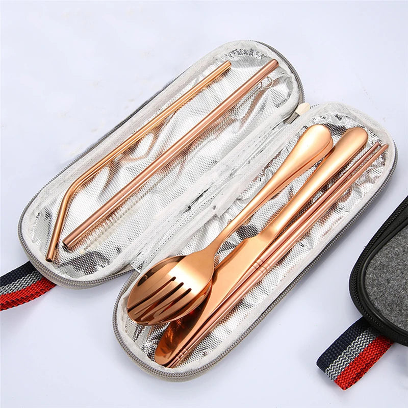 Essential 8-Piece Reusable Travel Cutlery Set for Eco-Conscious Travelers image 3