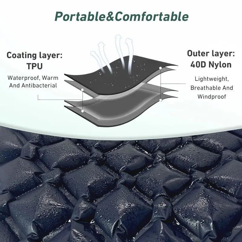 WESTTUNE Ultralight Camping Inflatable Mattress with Built-in Pillow image 2