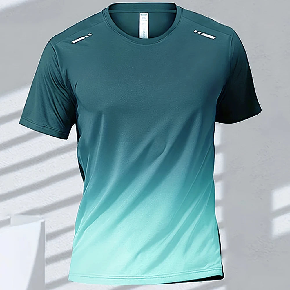 Men's Quick-Drying Gradient Sports T-Shirts – Perfect for Fitness &amp; Outdoor Activities - S51TX6032, XXXL image