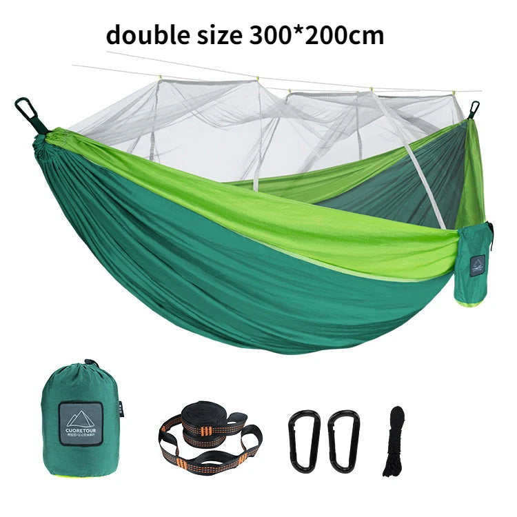 Portable Nylon Camping Hammock with Mosquito Net – Single &amp; Double Size image 7