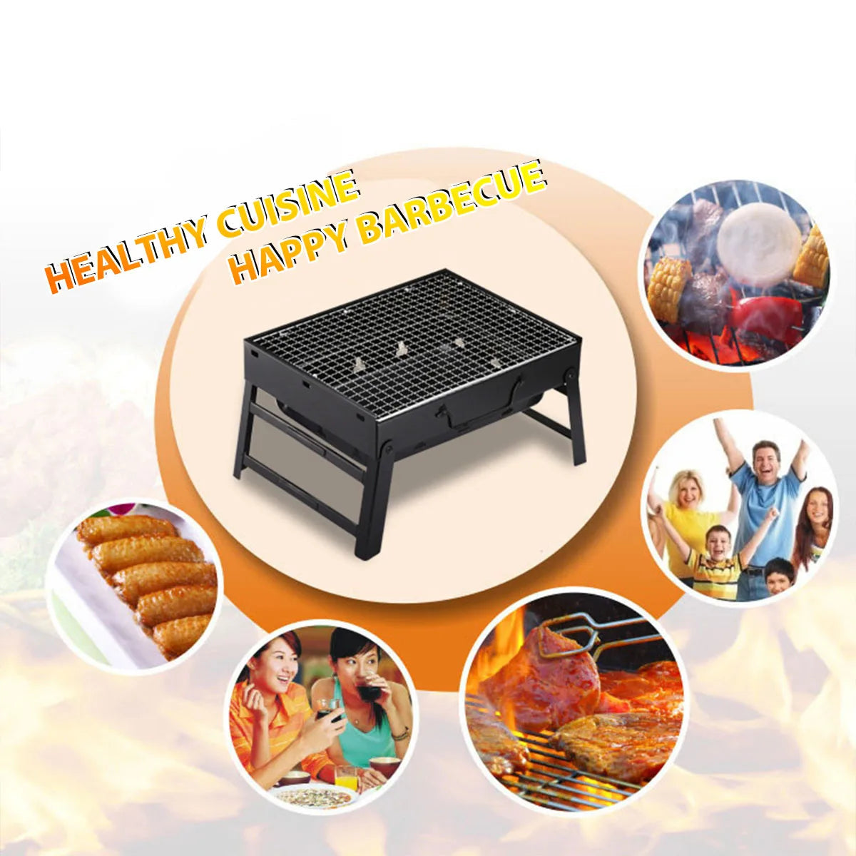Portable BBQ Charcoal Grill – Compact and Convenient for Outdoor Cooking image 2