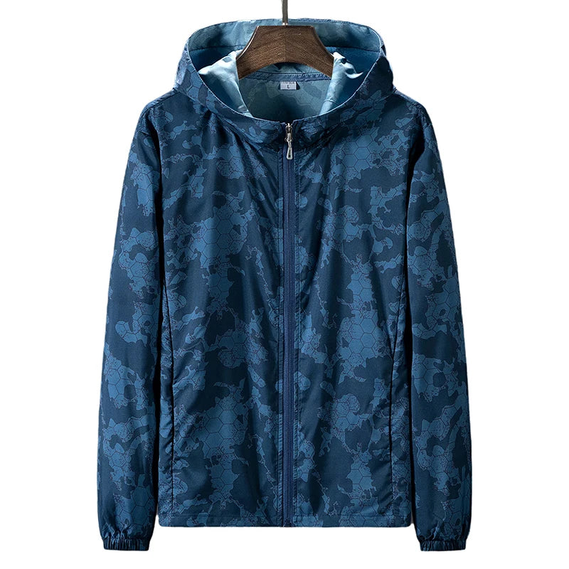 2025 New Summer Waterproof Sunscreen Jacket – Ultimate UV Protection - Navy Blue, 4XL image