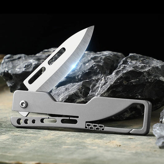 Multifunctional Titanium Alloy Keychain Mini Knife – Compact and Durable image 1