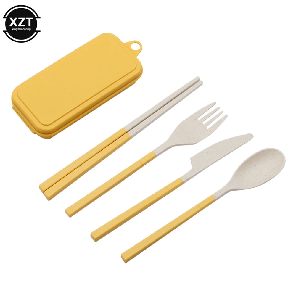 Foldable Wheat Straw Cutlery Set – Eco-friendly Travel Dinnerware image 13