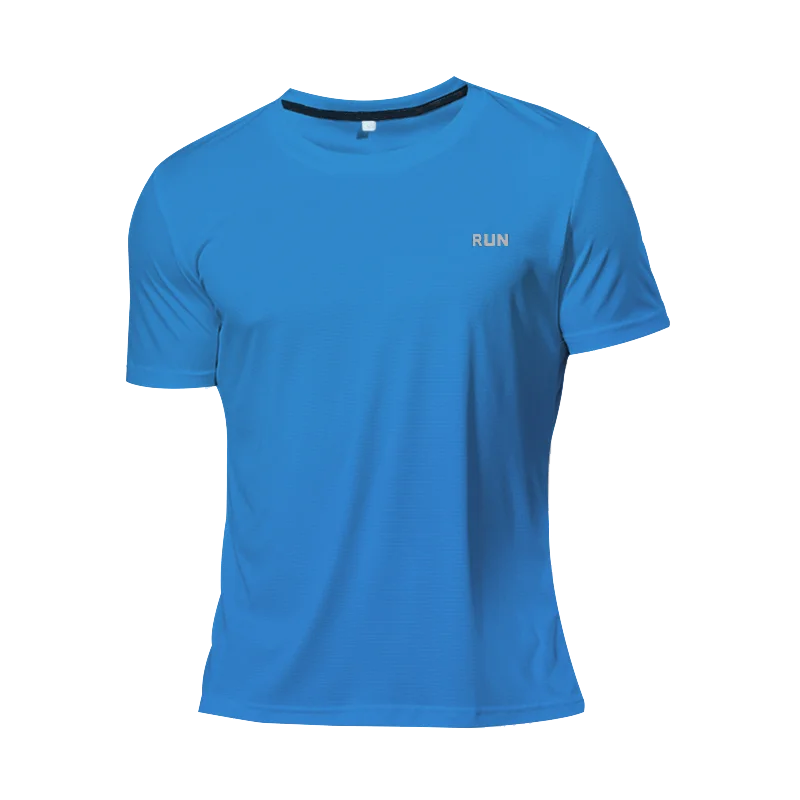 High Quality Polyester Men's Quick Dry Running T-Shirt – Perfect for Fitness and Training - Light blue, XXXL (77-85 KG) image