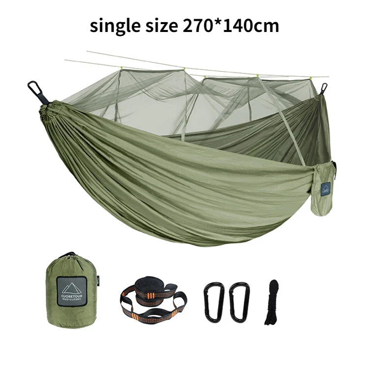 Portable Nylon Camping Hammock with Mosquito Net – Single &amp; Double Size image 16