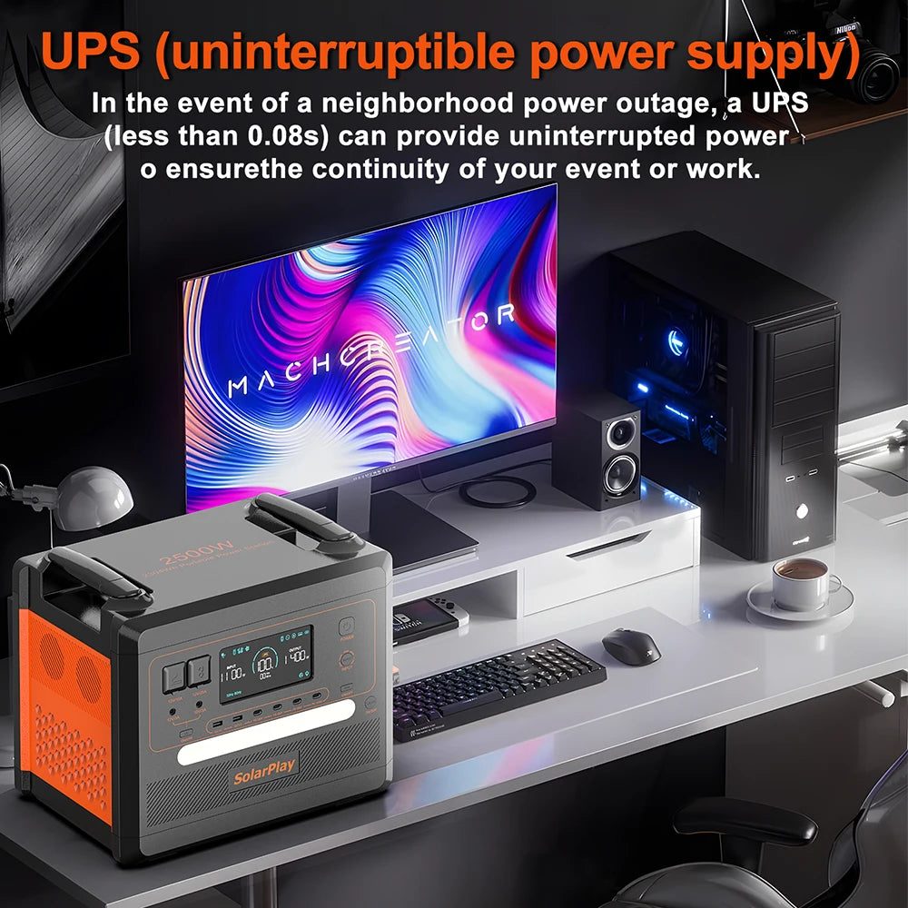 SOLARPLAY Portable Power Station – 2500W/2300Wh Solar Generator image 5