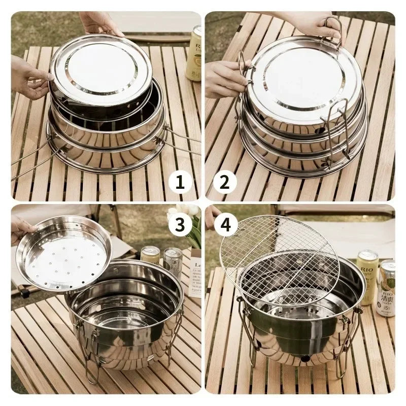 Stainless Steel Portable BBQ Stove for Outdoor Cooking image 4