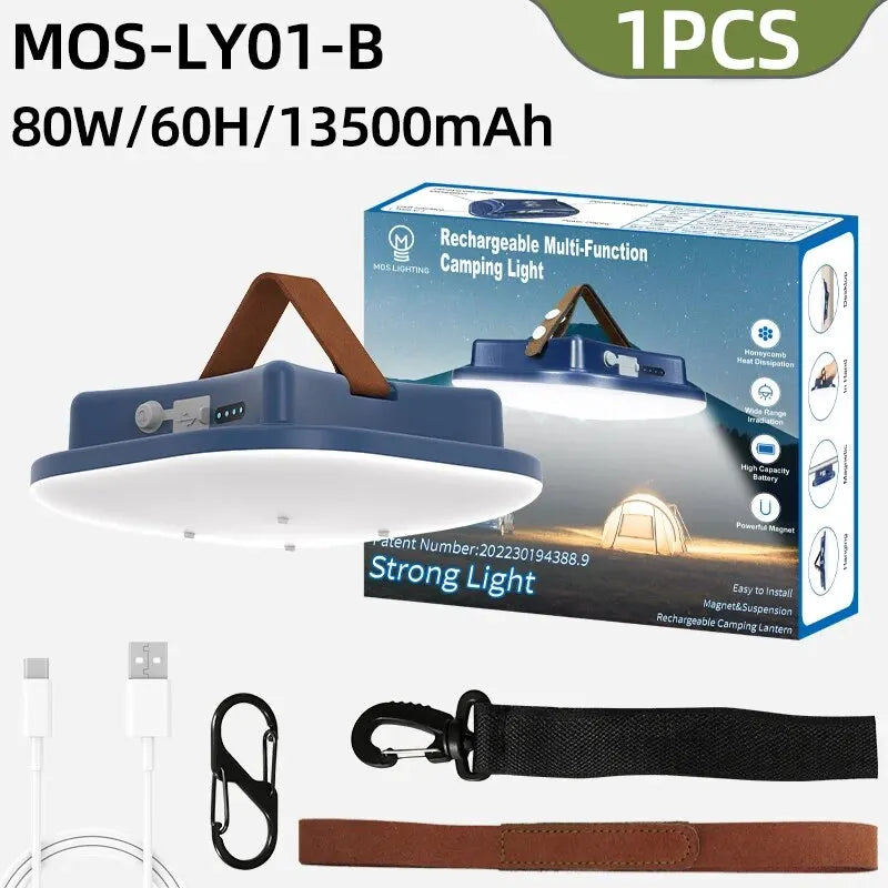 Rechargeable LED Camping Lantern – Versatile Outdoor &amp; Emergency Light - MOS-LY01 Blue 1PCS image