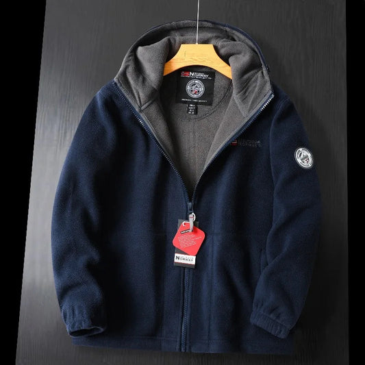 2024 Brand Winter Fleece Jacket – Men's Fashionable Warm Hooded Coat image 0