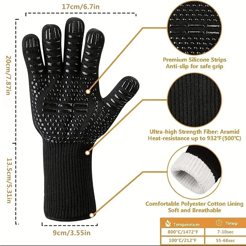 One Piece BBQ Gloves – High-Temperature Resistance Oven Mitts image 5