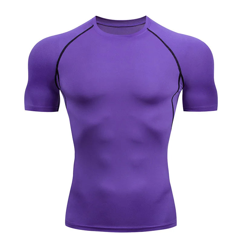 Men's Quick-Dry Sport T-Shirt – Ideal for Gym &amp; Running - PURPLE, XXXL image