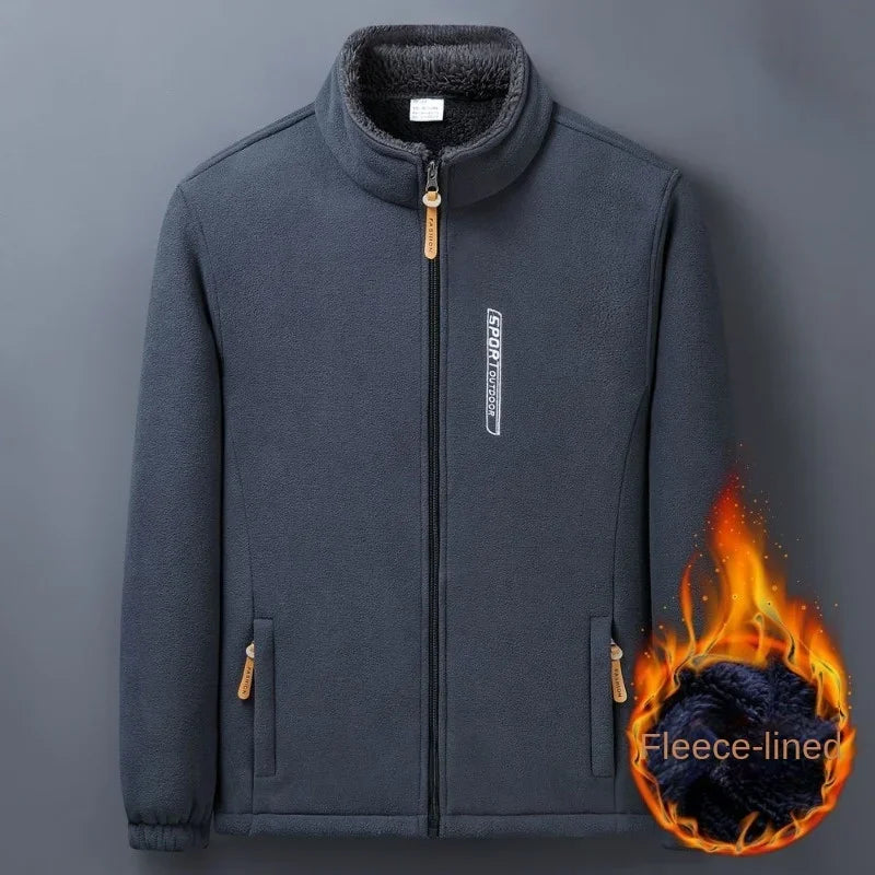 Winter Men Outdoor Fleece Jacket – Cold-Proof &amp; Windproof Casual Coat image 0