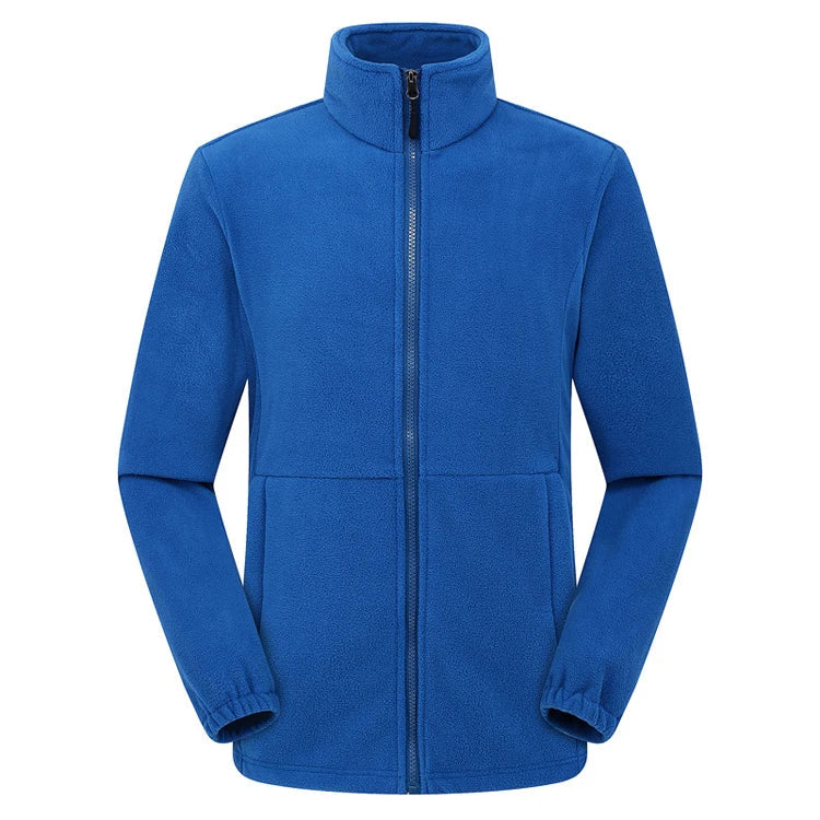 Soft Polar Fleece Jacket – Lightweight Full Zip Coat for Outdoor Recreation - Blue, L image