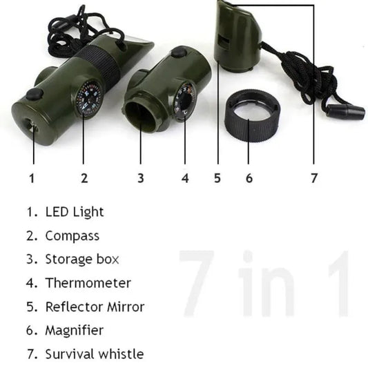 Jungle Survival Multi-Tool – Whistle, Compass, Mirror &amp; More for Adventurers image 1