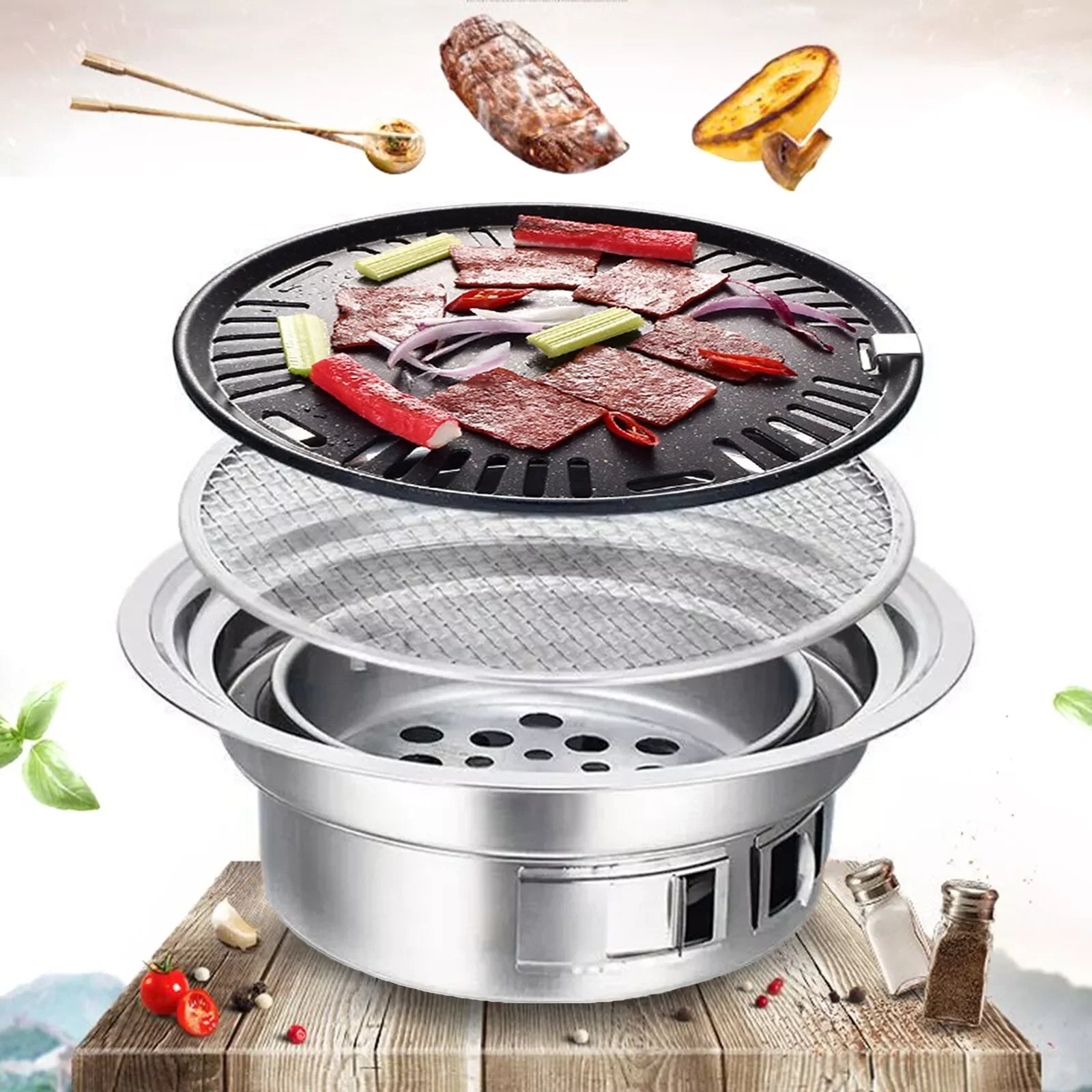 Japanese / Korean Style Stainless Steel Hibachi BBQ Grill – Portable and Versatile image 5