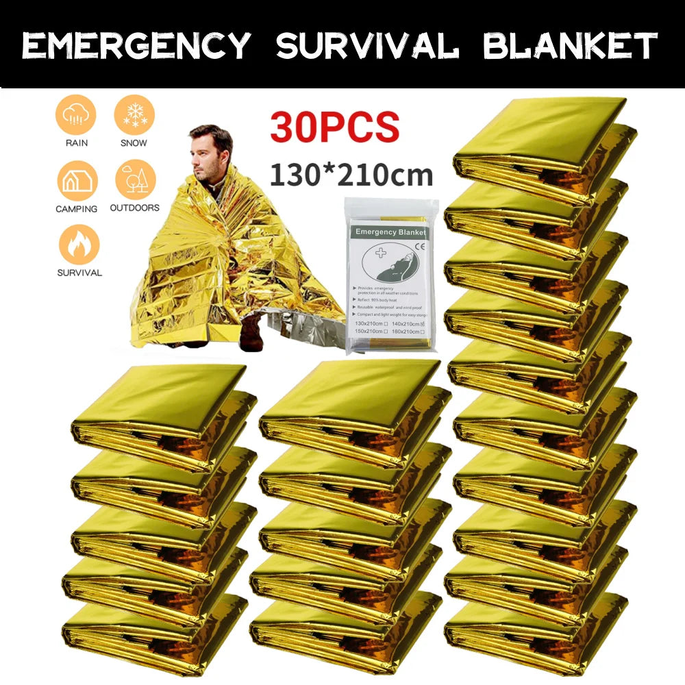 5-30Pc Outdoor Emergency Survival Blanket – Thermal &amp; Waterproof image 0