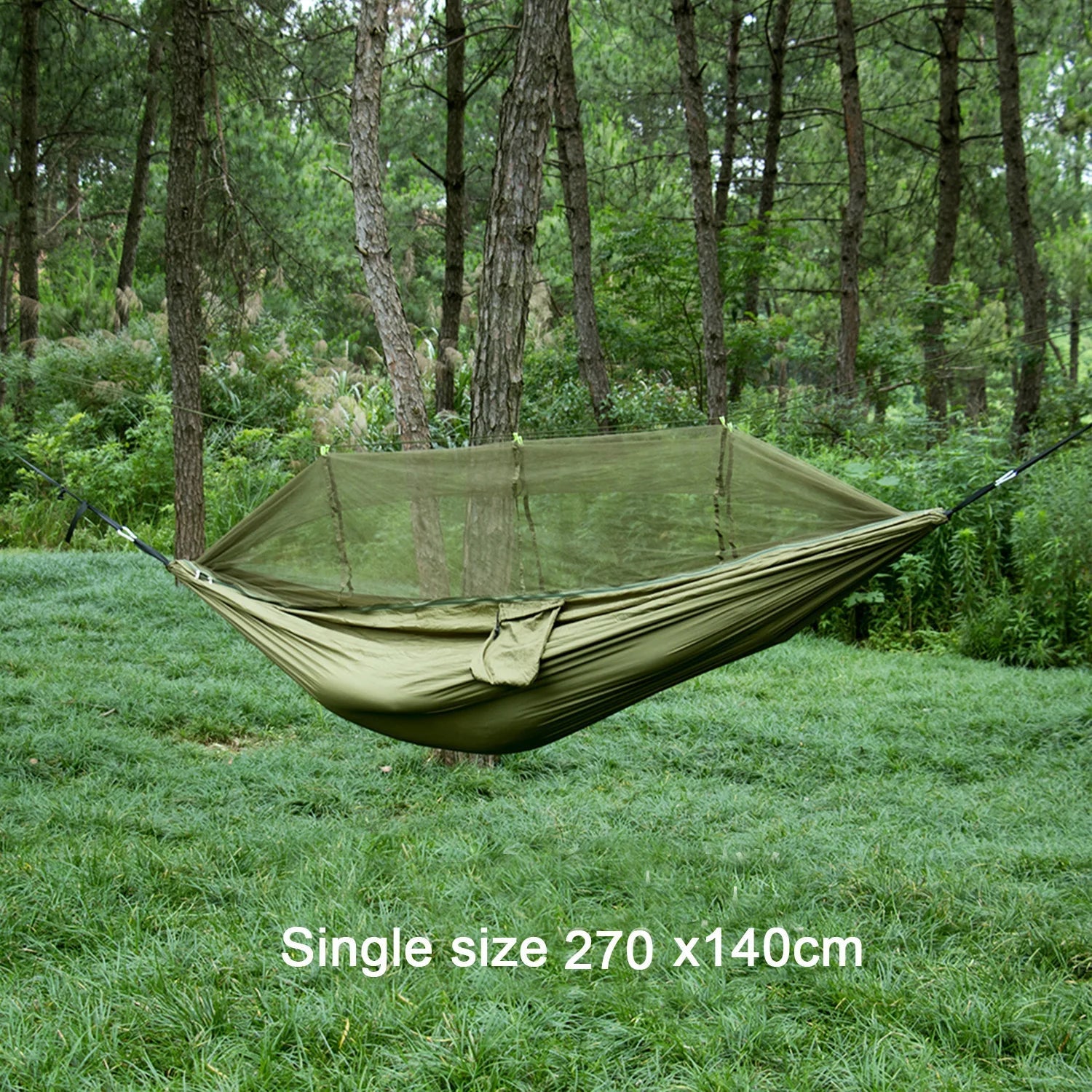 Portable Nylon Camping Hammock with Mosquito Net – Single &amp; Double Size image 4